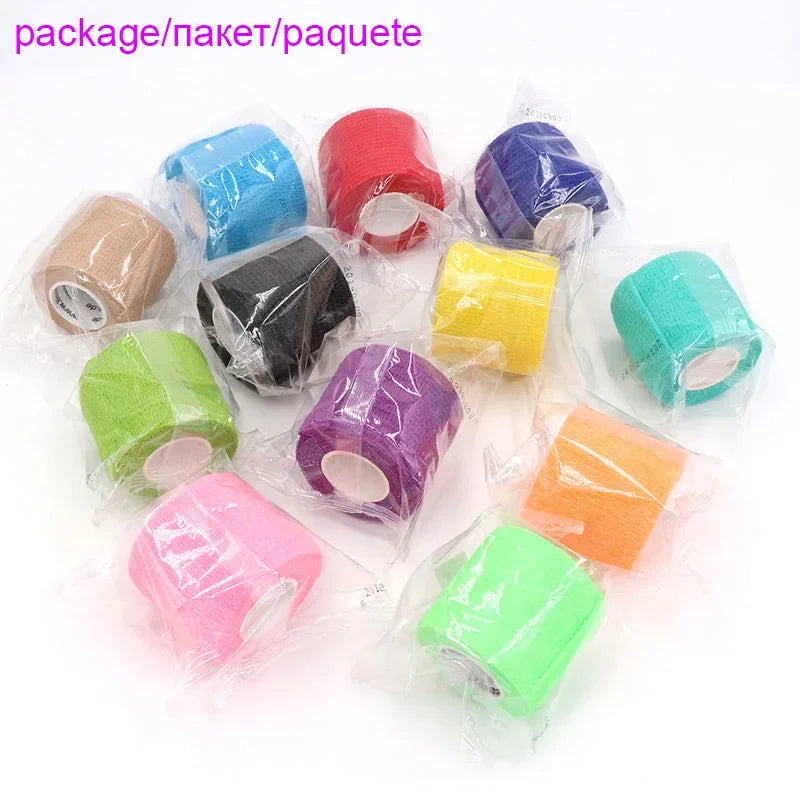 10 Rolls Athletic Wrap Tape Self Adhesive Elastic Bandage Sports Protector Knee Finger Wrist Pet Shoulder Tattoo Accessories