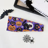 Halloween Headband  Stretchy Wide Sports Hairband Skull Pumpkin Bat Print Head Wrap Halloween Party Cosplay Hair Accessories