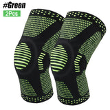 1/2Pcs Sport Compression Knee Support Brace Patella Protector Knitted Silicone Spring LegPad Cycling Running Basketball Football