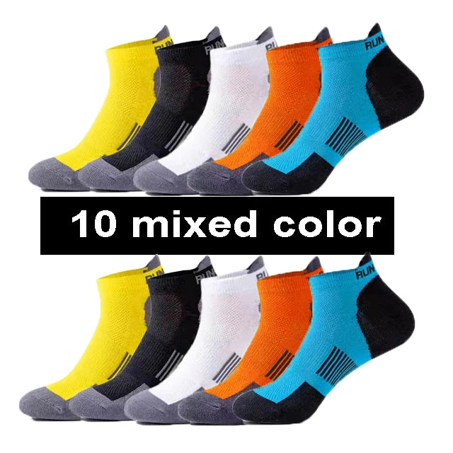 5/10 Pairs Men's Breathable Ankle Socks Mesh Casual Athletic Sports Short Socks Thin Cut for Summer Size 38-45