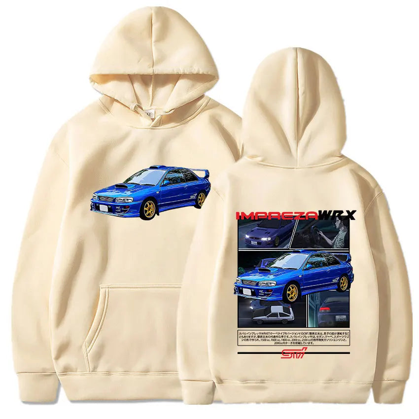 Anime Initial D Drift Racing Car AE86 Hoodie Takumi Fujiwara R34 Skyline JDM Hoodies Men Casual Oversized Long Sleeve Sweatshirt