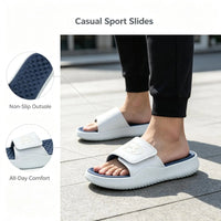 Under Armour Ignite Pro 8 Versatile, Black White Casual Sport Slides Cushioned Thick Sole Non-Slip Slippers for Gym Beach