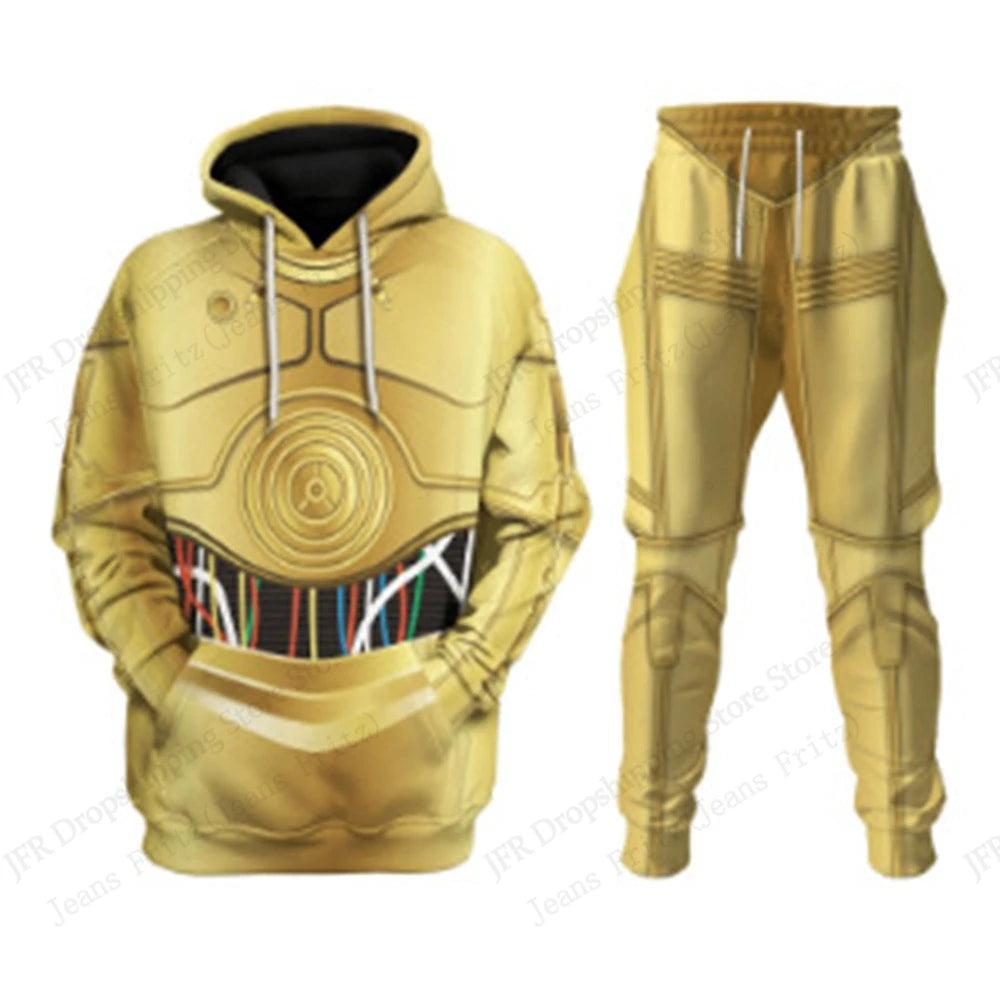 Two Piece Hoodie Pant Sets Anime Movie Armor 3d Print Sets Men Women Fashion Hoodie+Pant 2 Piece Suit Run Sports Tracksuit New
