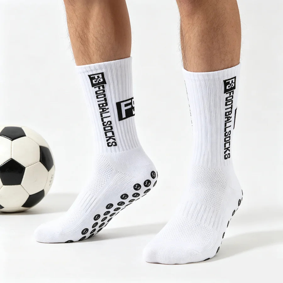1 Pair Men's Women's Anti Slip Grip Baseball Rugby Breathable Shockproof Towel Bottom Athletic Exercise Socks
