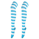 Thigh High Socks Japanese Cosplay Anime Multicolor Striped Printed Over Knee Long Stockings for Women Leg Warmer