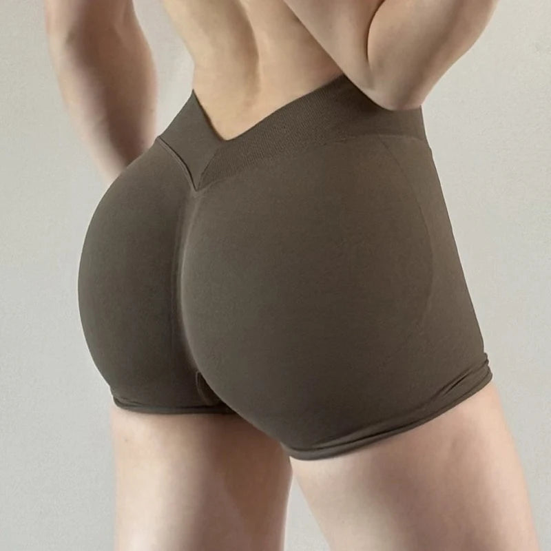 Women Seamless Yoga Shorts Scrunch Butt Gym Shorts Running V Waist Sport Shorts Workout Short Legging Fitness Training Yoga Wear