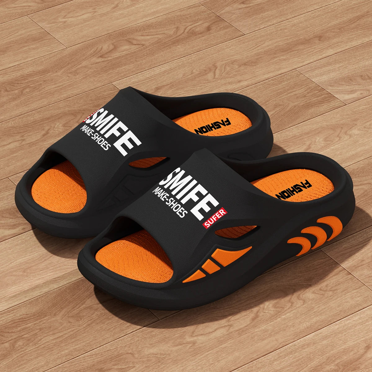 EVA Men Outdoor Slippers Printed Height Increasing Thick Bottom Slippers Sports Non-slip Casual Slippers
