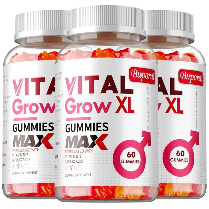 Vital Grow XL Male Gummies - Supports Longer Male Performance, Promotes Muscle Growth, Increases Energy, and Improves Blood Flow