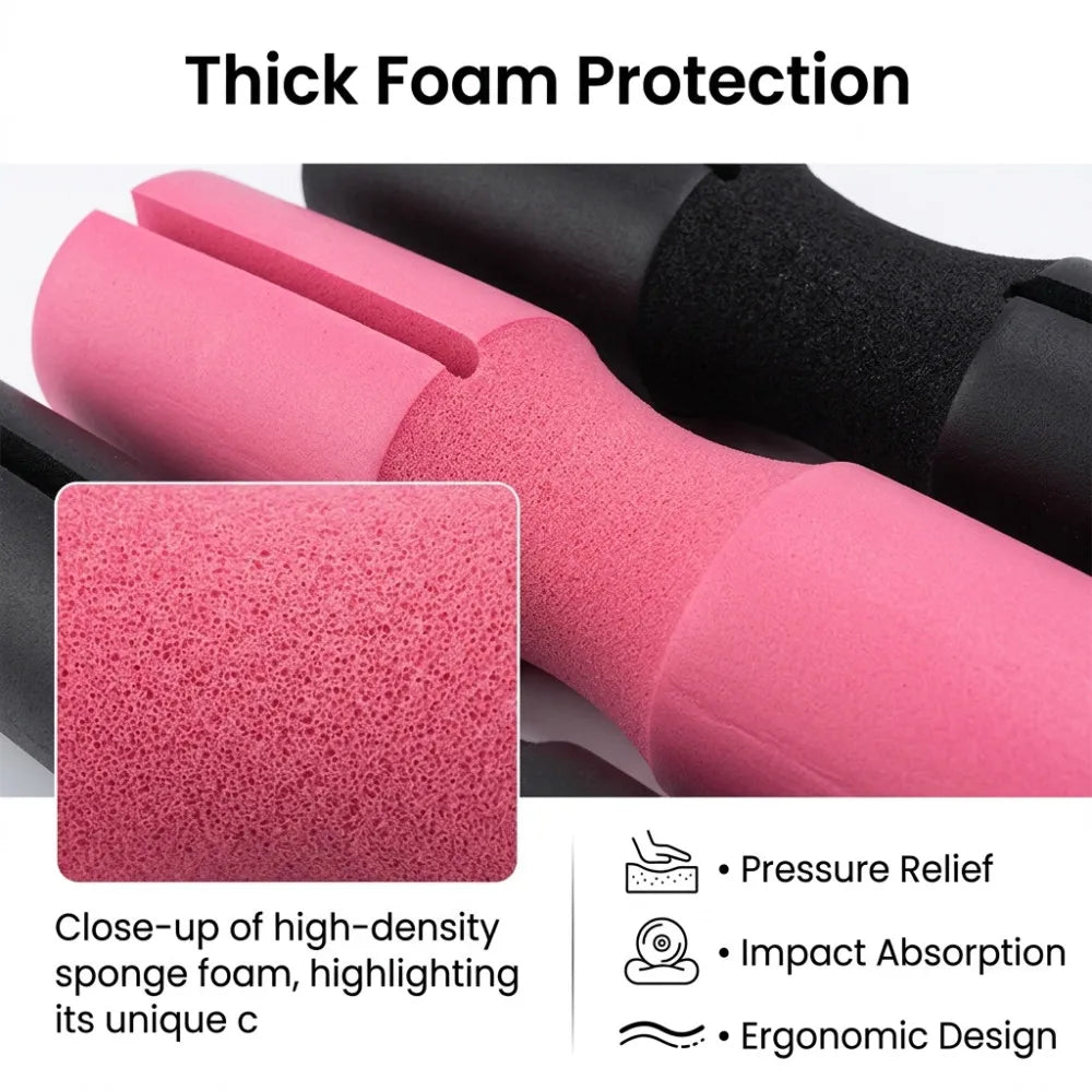 Men with Thick Anti-Slip Bar for Gym, Fitness, Weightlifting, Squats, Neck Support, Protection Pad for Strength Training