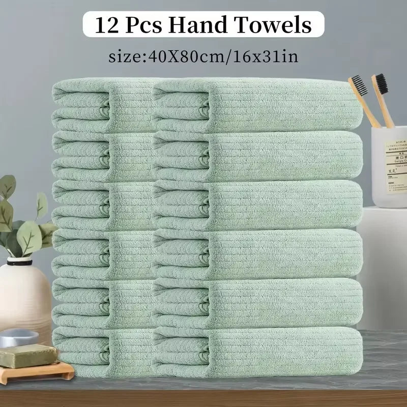 12Pcs Premium Handkerchief Set -  Quick-Dry Absorbent Towels, Ideal for Gym, Spa, Beauty Routines & Daily Facial Care Essentials