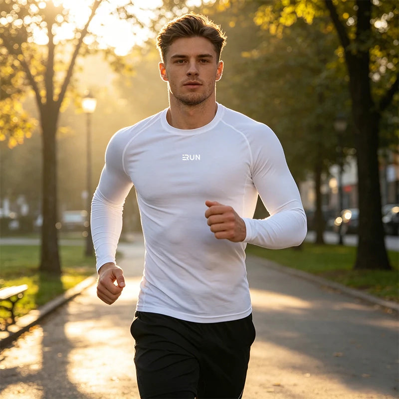 Men's T-shirt Men Running Sport T Shirt Men Compression Fitness Tops Tee Quick DryTight Training Gym Sport Running Shirts Jersey