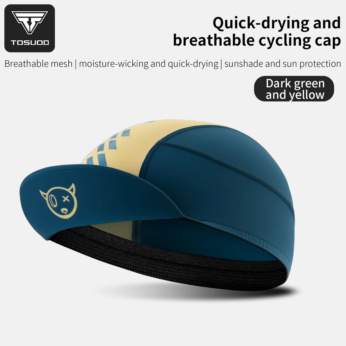 TOSUOD Summer Caps Breathable High Elastic Helmet Liner Running Cycling Lightweight Persoality Hat Bicycle Cap