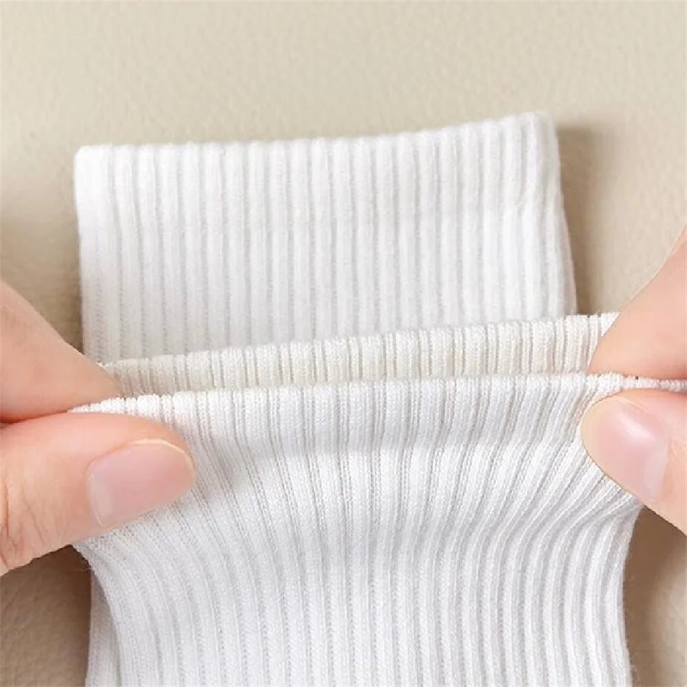 10 Pairs Men Socks Organic Cotton High Quality White Black Business Casual Spring Winter Socks Women Long/Short Tube Sox