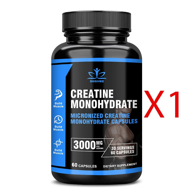 SNGHWE Creatine Monohydrate - 3000mg - Muscle, Energy, Cognition, Male And Female Recovery Support - Creatine HCI Capsules