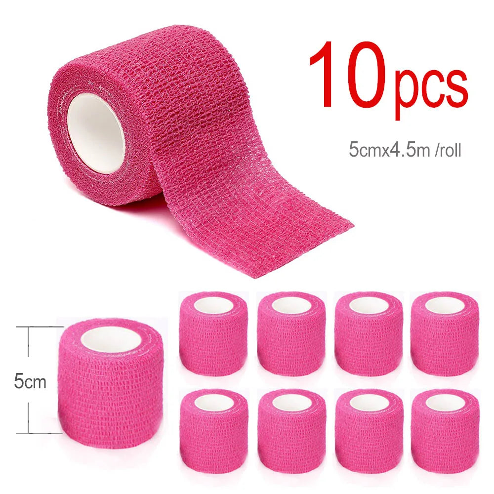 1/4/10pcs Elastic Self-Adhesive Athletic Tape Bandage 5cmx4.5m Non-Woven Universal Fit for Sports Foot Support Joint Protection