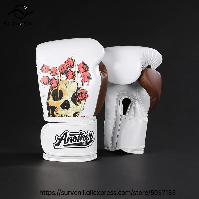 Kick Boxing Gloves 10/12/14oz/16oz PU Leather Professional Muay Thai MMA Kickboxing Glove Silver Sandbag Punch Training Gear