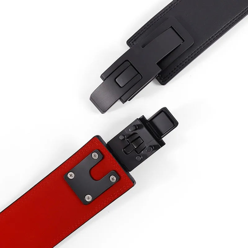 Weightlifting Belt Cowhide Leather Lever Buckle Waist Support Powerlifting Strong Pull Squat Deadlift Gym Training Powerlifters