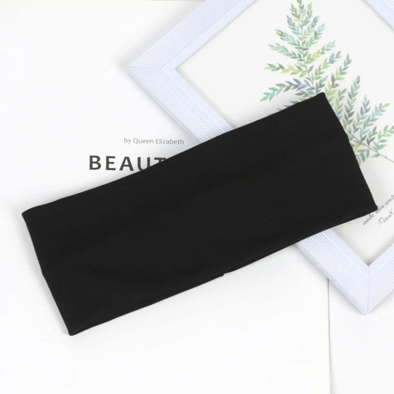 Unisex Solid Color Wide Elastic Hairband Running Sport Headband Yoga Sweat-absorbing Hair Band Fashion Headband Hair Accessories