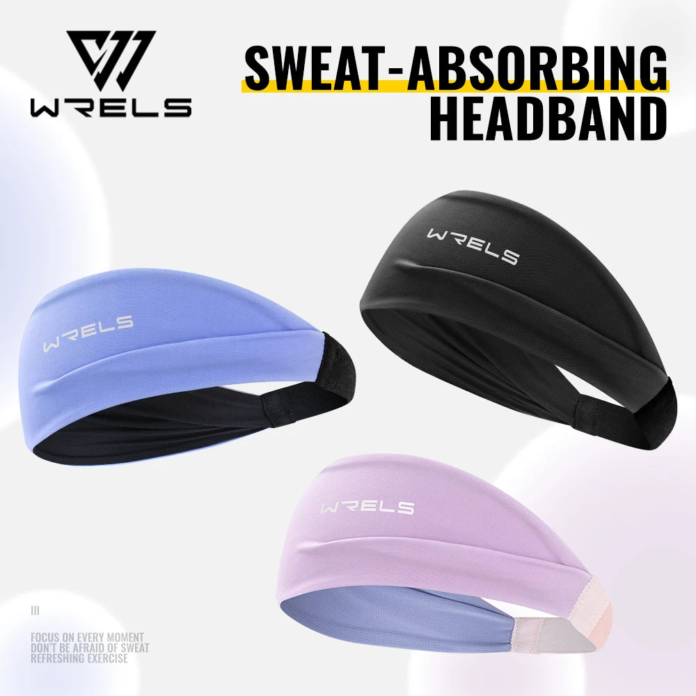 WRELS Outdoor Sports Headband Fitness Hair Bands Man Woman Hair Wrap Brace Elastic Cycling Yoga Running Exercising Sweatband