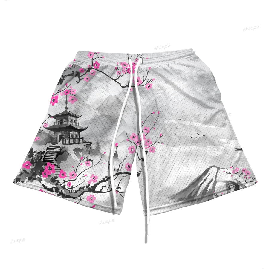 Street Sports Shorts Harmony Temple Print Graphic Men's Shorts Basketball Shorts Training Breathable Fashionable Casual Shorts