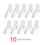 10 Pairs Men Socks Organic Cotton High Quality White Black Business Casual Spring Winter Socks Women Long/Short Tube Sox