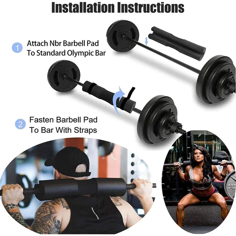 Barbell Pad for Hip Thrust Squat, Non‑Slip Thick Foam Bar Pad, Weight Lifting Shoulder Protector Cushion for Bar Home Gym