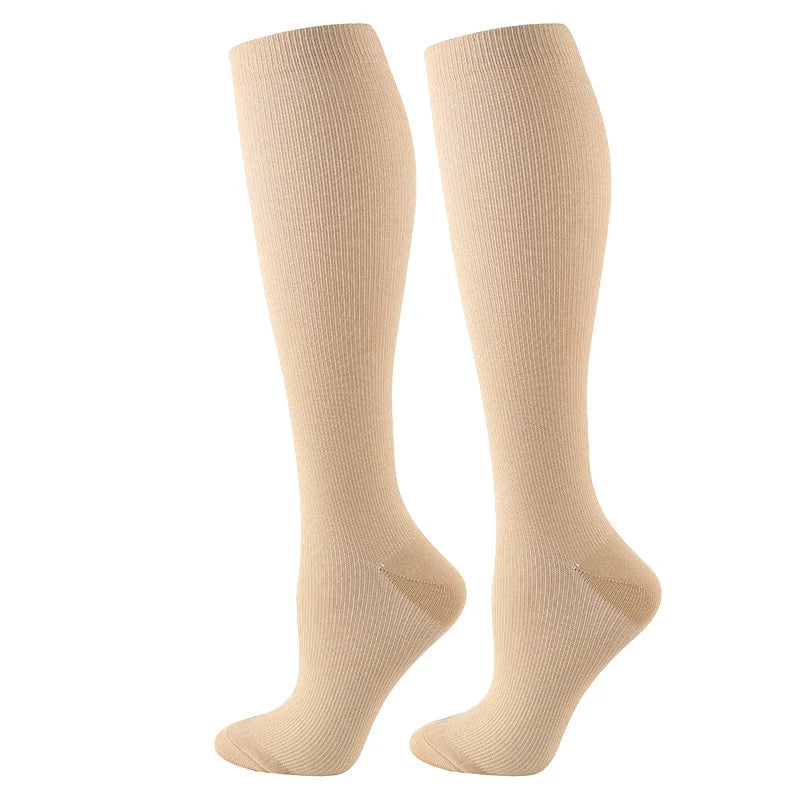 Varicose Compression Socks Blood Circulation Knee Length Elastic Socks Gym Outdoor Marathon Cycling Natural Hiking Sports Sock