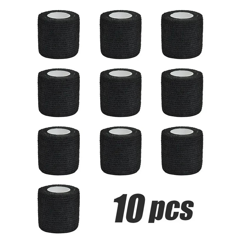 1/6Pcs 4.5m Black First Aid Self Adhesive Cohesive Elasticity Bandages Sports Tape for Wrist Ankle Sprains & Swelling
