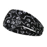 Elastic skull print sports headband, sweat-absorbent sports headband, unisex non-slip fitness headband, cycling street headband