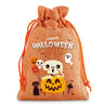 Halloween Burlap Drawstring Bag Linen Drawstring Organizer Gift Bag Trick Or Treat Candy Bag For Halloween Birthday Party Kids