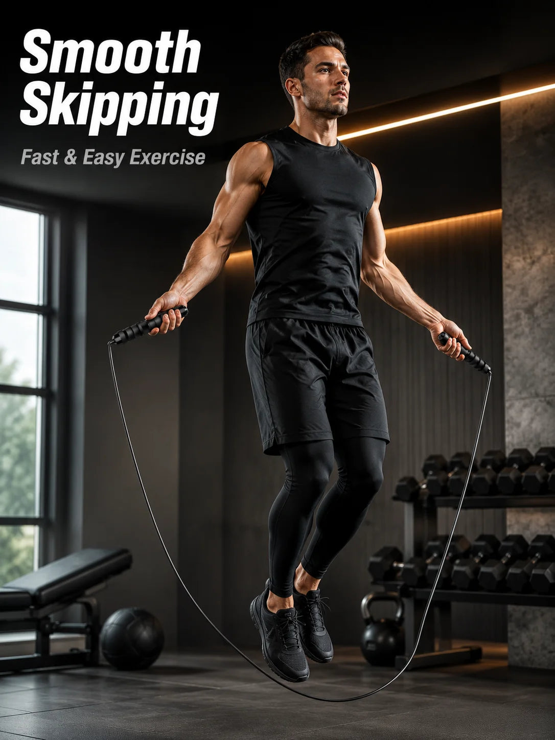 Steel Wire Speed Jump Rope, Adjustable Fitness Skipping Rope with Non-Slip Handles, Weighted Cardio Training Rope for Boxing, HIIT, Cross Training, Gym Workout, Home Exercise, Endurance, Agility and Daily Sports Practice