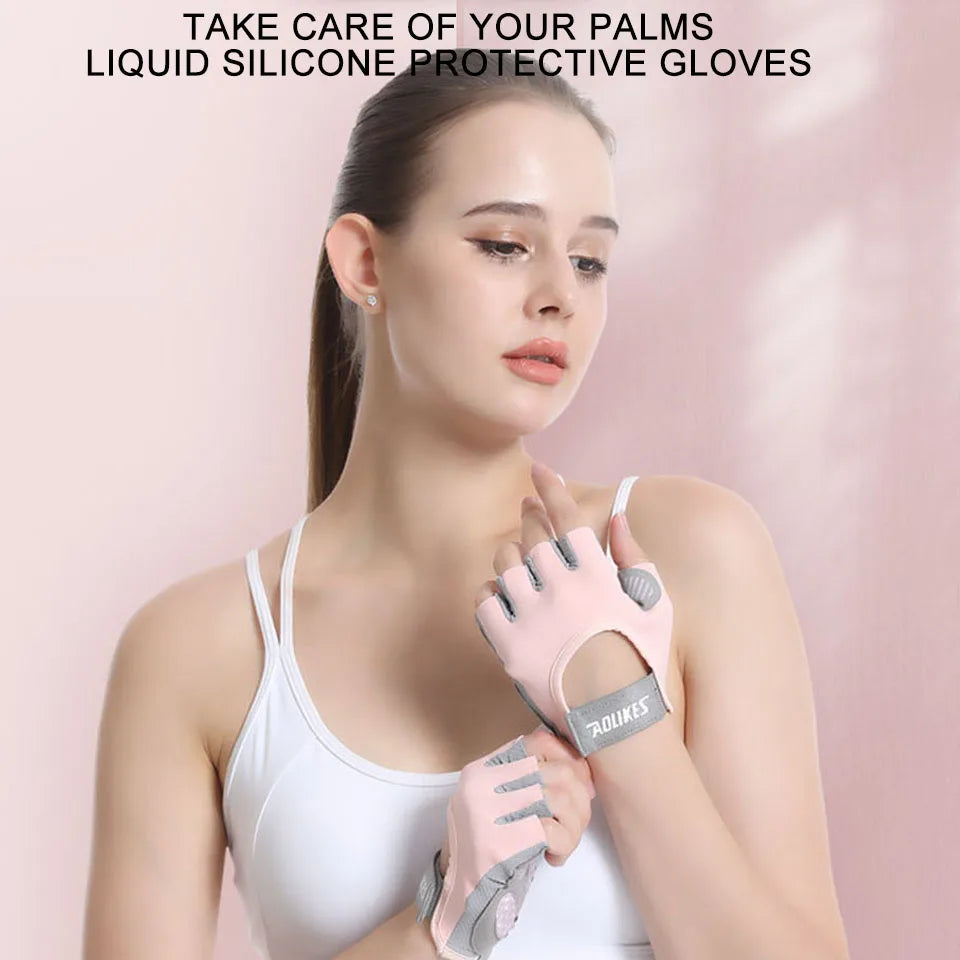 AOLIKES Breathable Cycling Gloves Workout Gym Gloves for Men Women Weight Lifting Fingerless Gloves Training Exercise Fitness