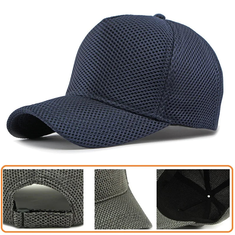 Men Women Oversize XXL 100% Cotton Baseball Cap, Large Hat for Big Heads 56-63cm (23.5'-25.5'), Adjustable Plain Dad Cap