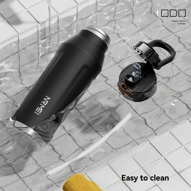 700ml 1000ml Stainless Steel Tumble Cycling Keep Heat and Cold Water Bottle Sports Kettle Straw Handle Fitness Cup