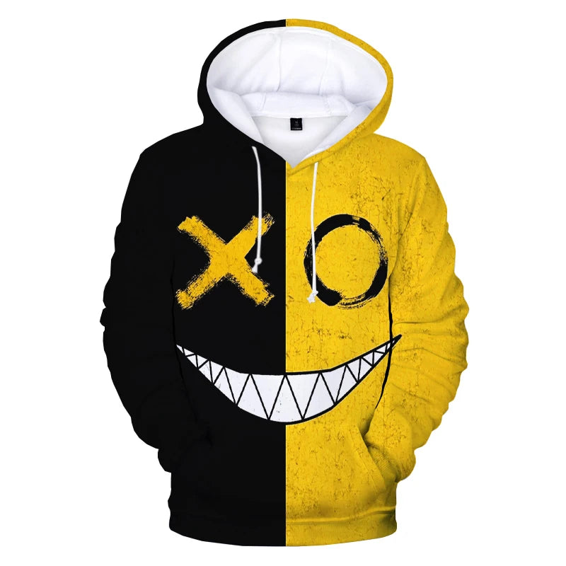 XOXO Pattern Trendy Devil Smiling Face 3D Printed Hoodie Sweatshirts Men Women Fashion Casual Funny Pullovers Hip Hop Hoodies