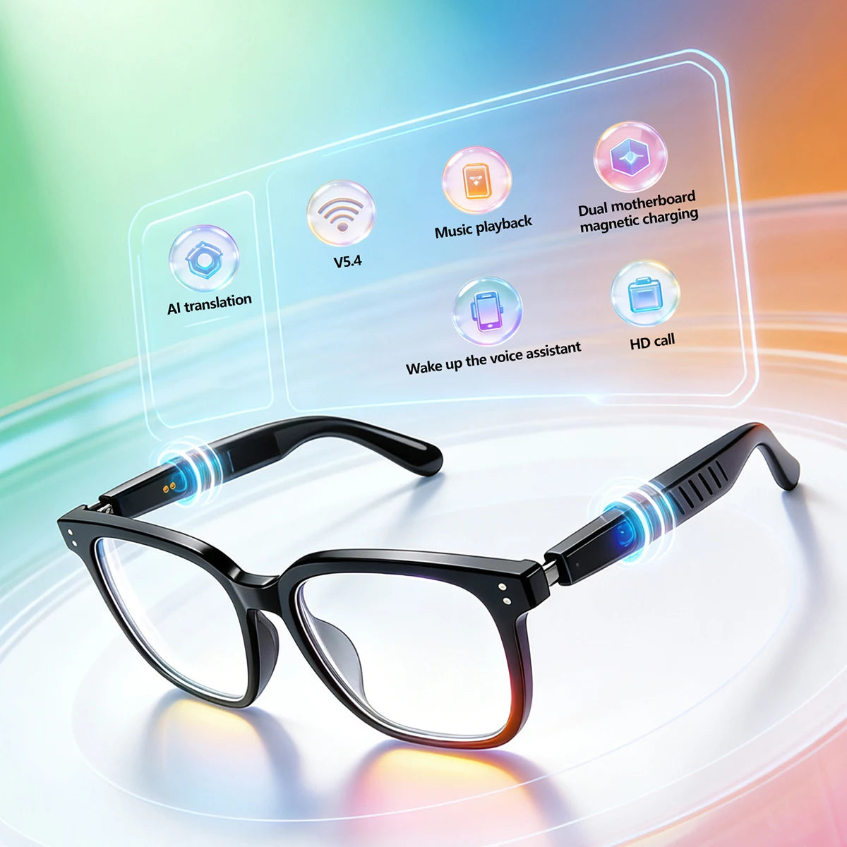 New Smart AI Translation Wireless Glasses with Audio Playback, Suitable for Work, Outdoor Activities, Cycling, and Beach Use