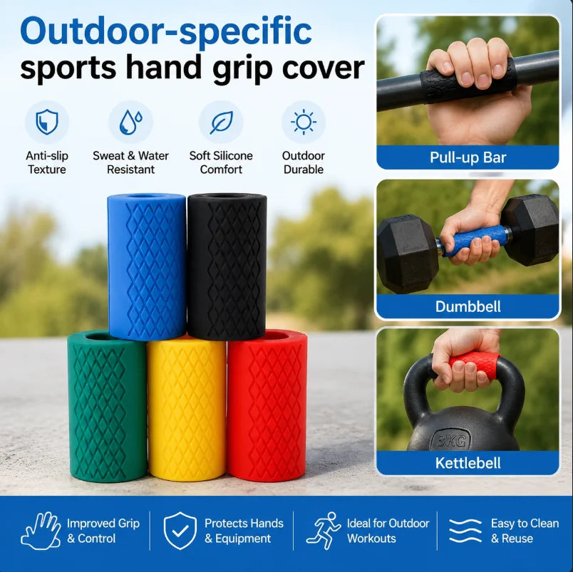 1 Pc Barbell Dumbbell Grips Thick Bar Handles Silicone Anti-slip Pad Pull Up Weightlifting Kettlebells Fat Grip Equipment
