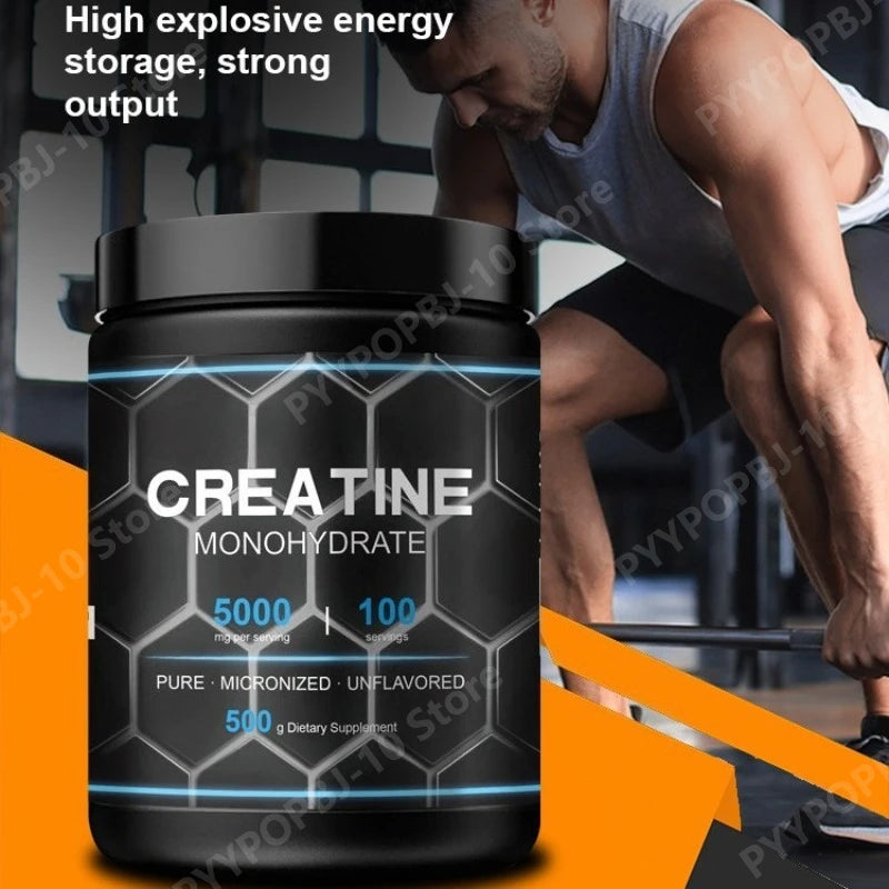 Creatine Monohydrate Powder 500g Unflavored Micronized Supplement for Workout Recovery Muscle Support Men Women