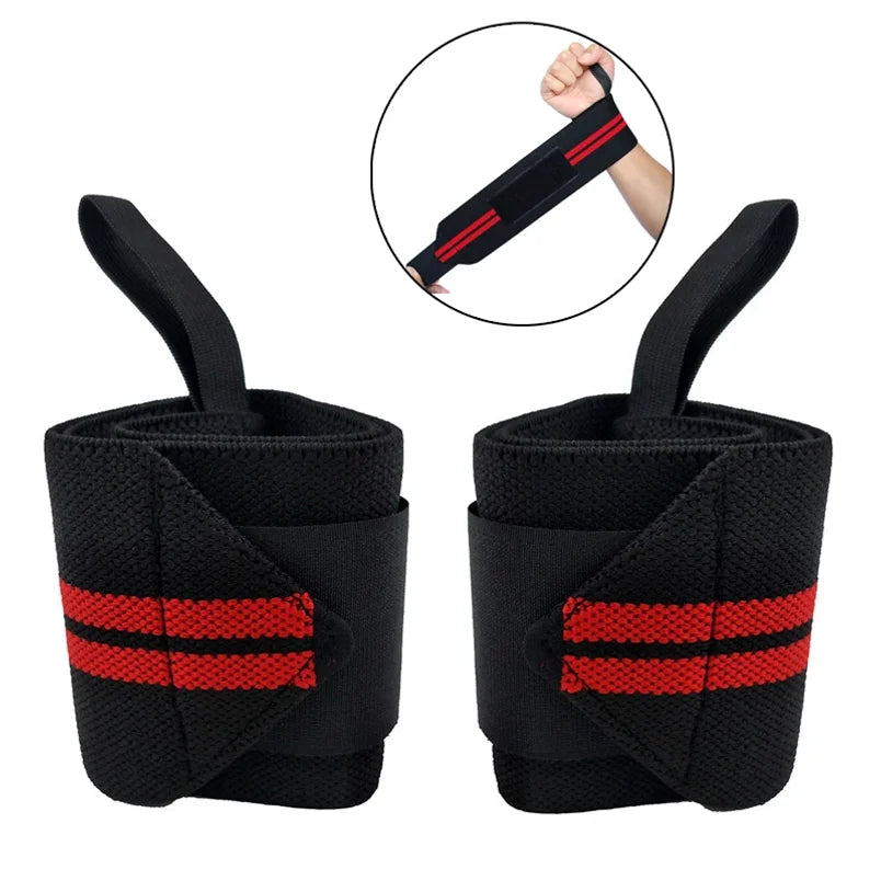 1 Pair Adjustable Bandages Weightlifting Wristbands Wrist Protector Brace Support Professional Sports Grey whole sale