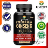 Red Korean Ginseng Supplement for Men - Extra Strength 10:1 Extract - Energy, Focus, Productivity, Performance - Natural & Vegan