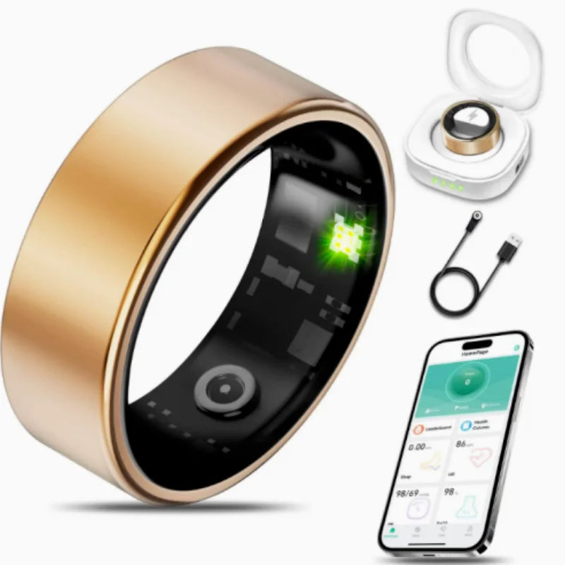 New Smart Ring R09 Health Monitor Multi Sport Mode Skin Temperature Measurement 5ATM Waterproof Smart Ring With Charging Case