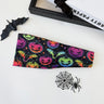 Halloween Cosplay Costume Headband Skeleton Print Yoga Fitness Party Wide Hairband Stretchy Headwrap Hair Accessory Headwear