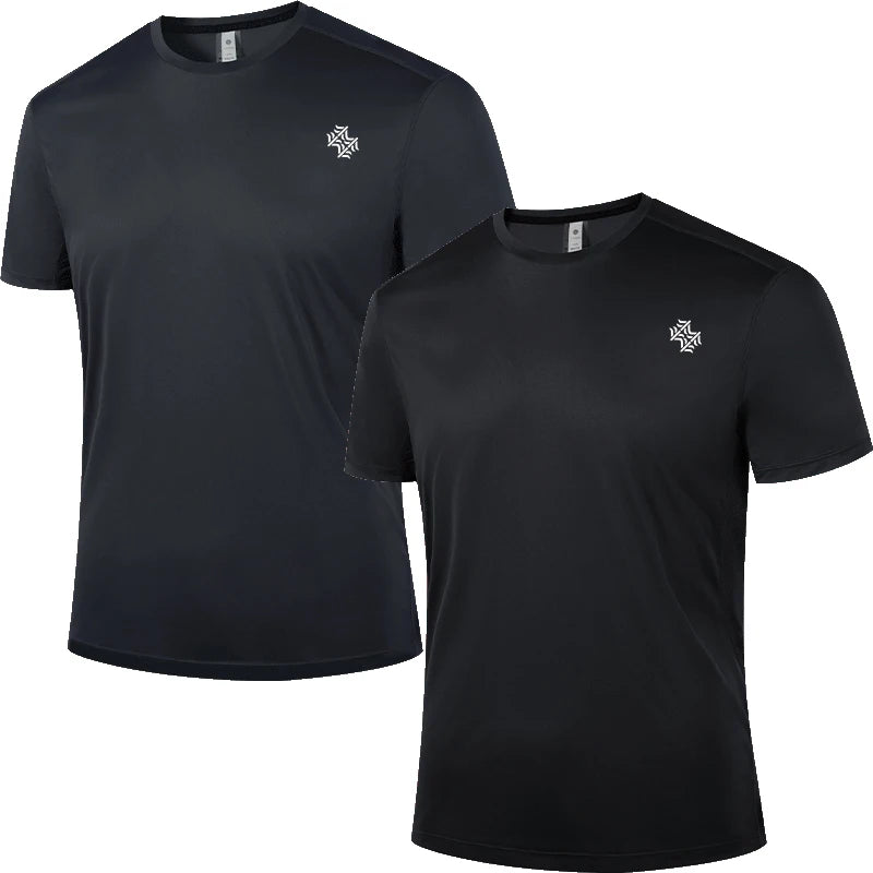 2pcs Quick Drying Men's Running T-shirt Fitness Sports T Shirt Gym Training Tees Breathable Jogging Casual Sportswear Unisex Top