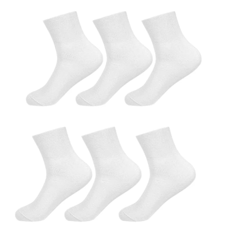 3Pair Comfortable No Elastic Diabetics Socks Men Women Loose Wide Mouth Socks Casual Solid Color Cotton for Aduts Teenagers