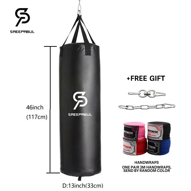 Heavy Punching Kicking Bag for Adults Boxing MMA Kickboxing Training Equipment for Home Gym Martial Sandbag Shell Only 40/46in