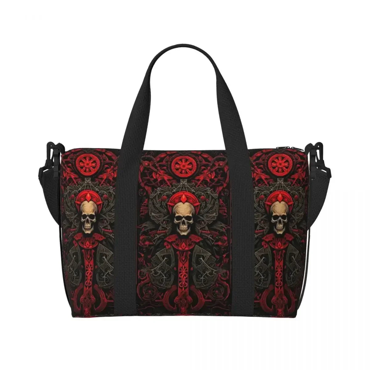Gothic Vampire Halloween Haunted Mansion Beach Travel Bag Large Capacity Tote Bags for Yoga Women Shopping Duffle Shoulder Bag