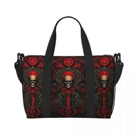 Gothic Vampire Halloween Haunted Mansion Beach Travel Bag Large Capacity Tote Bags for Yoga Women Shopping Duffle Shoulder Bag