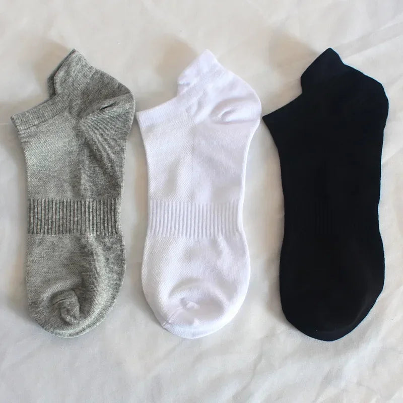 1-10 Pair Ankle Socks Womens and Mens Couple Student Cotton Ear New Plus Size Mesh Athletic Sports Running Solid Color Boat Sock