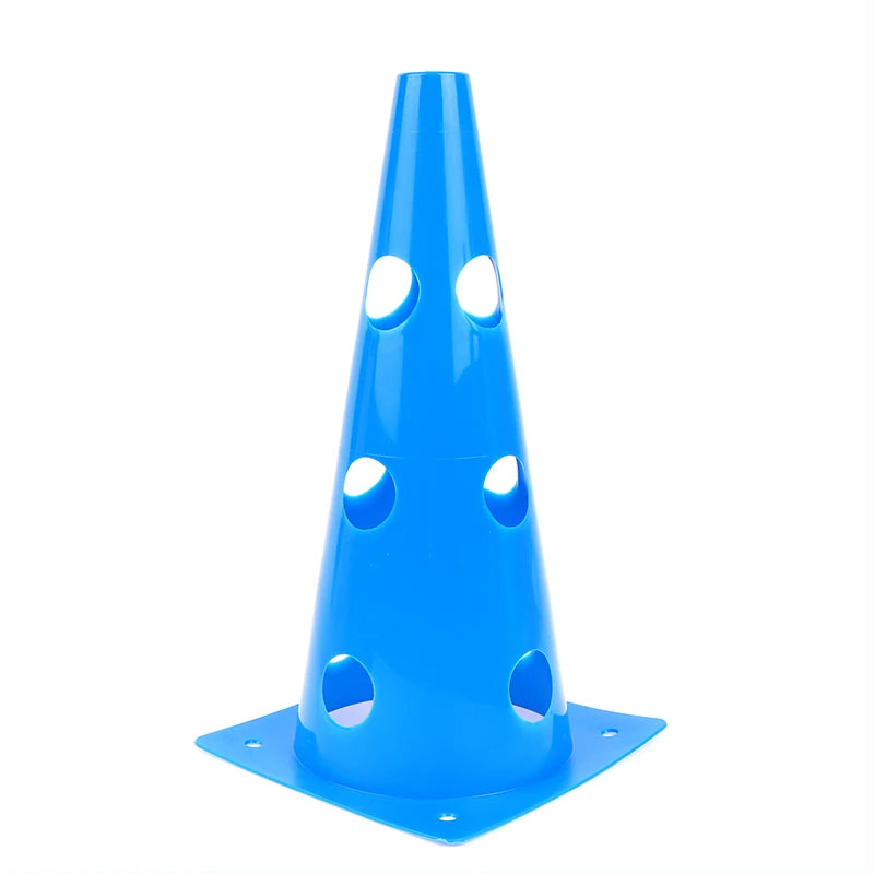 NEW 5Pcs 32CM Barrier Football Road Flat Training Cone Perforated Sign Obstacles Road Cones Soccer Basketball Training Equipment