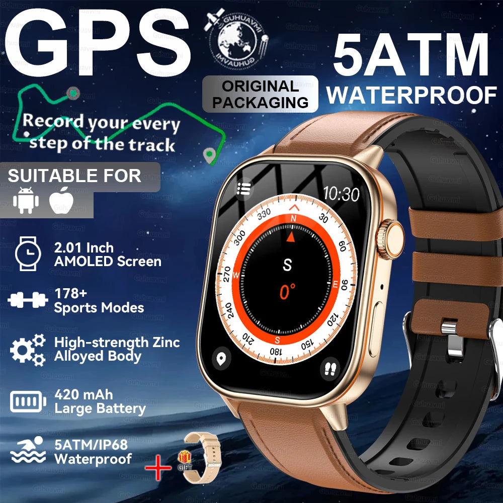 2026New Military Dual-band GPS Smart Watch Compass IP68K Waterproof Bluetooth Call Heart rate Sports Smart Watch For IOS Andriod